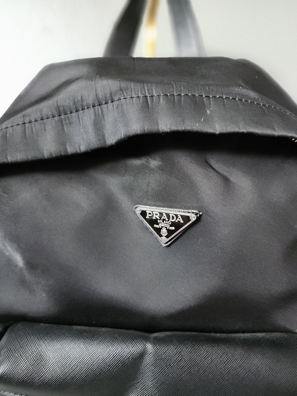 Prada Black Nylon Backpack Triangle Logo Zip Backpack Made in Italy - Picture 3 of 12